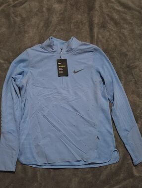 Nike Sky Blue Long-Sleeve Half-Zip Training Top